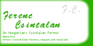 ferenc csintalan business card